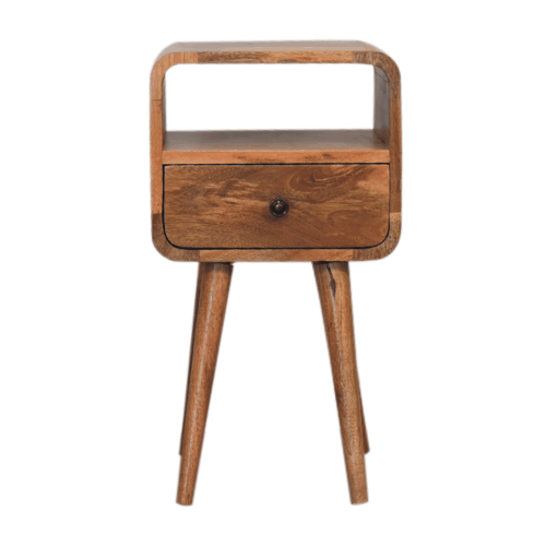 Noptieră curbată finisaj stejar mini