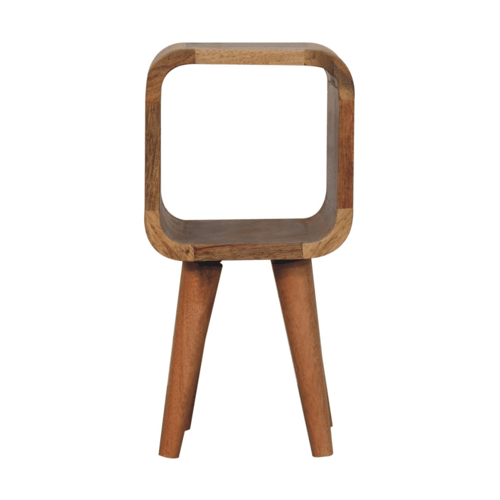 Noptieră curbată minimalistă finisaj stejar extra mini