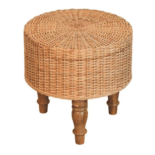 Taburet Regency cu front împletit cu margini rotunjite stil Regency
