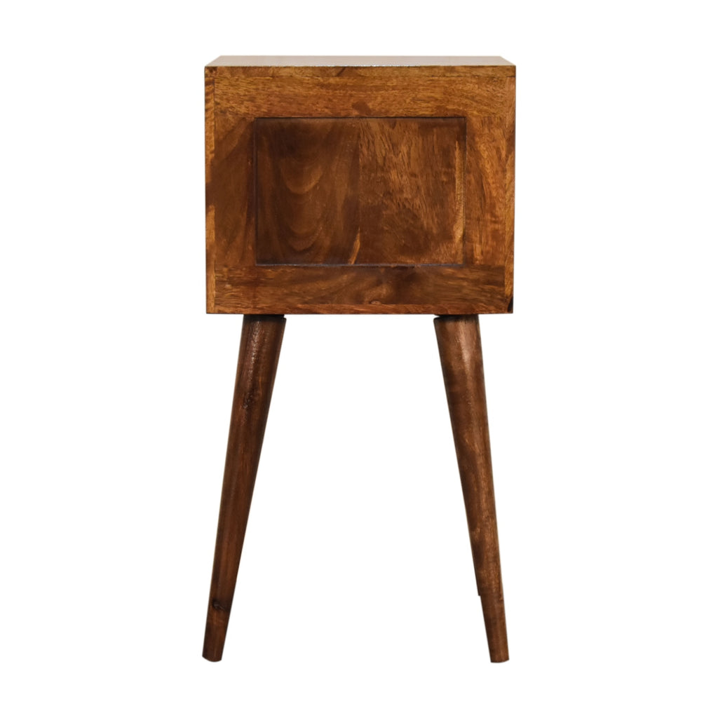 Noptieră cu 2 sertare finisaj castaniu mini
