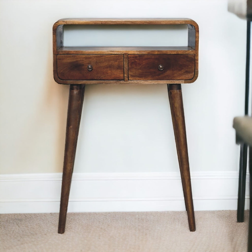 Consolă curbată finisaj gri mini