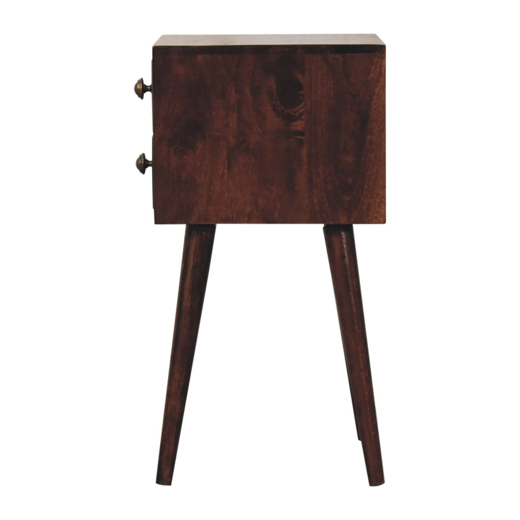 Noptieră cu 2 sertare finisaj nuc California mini