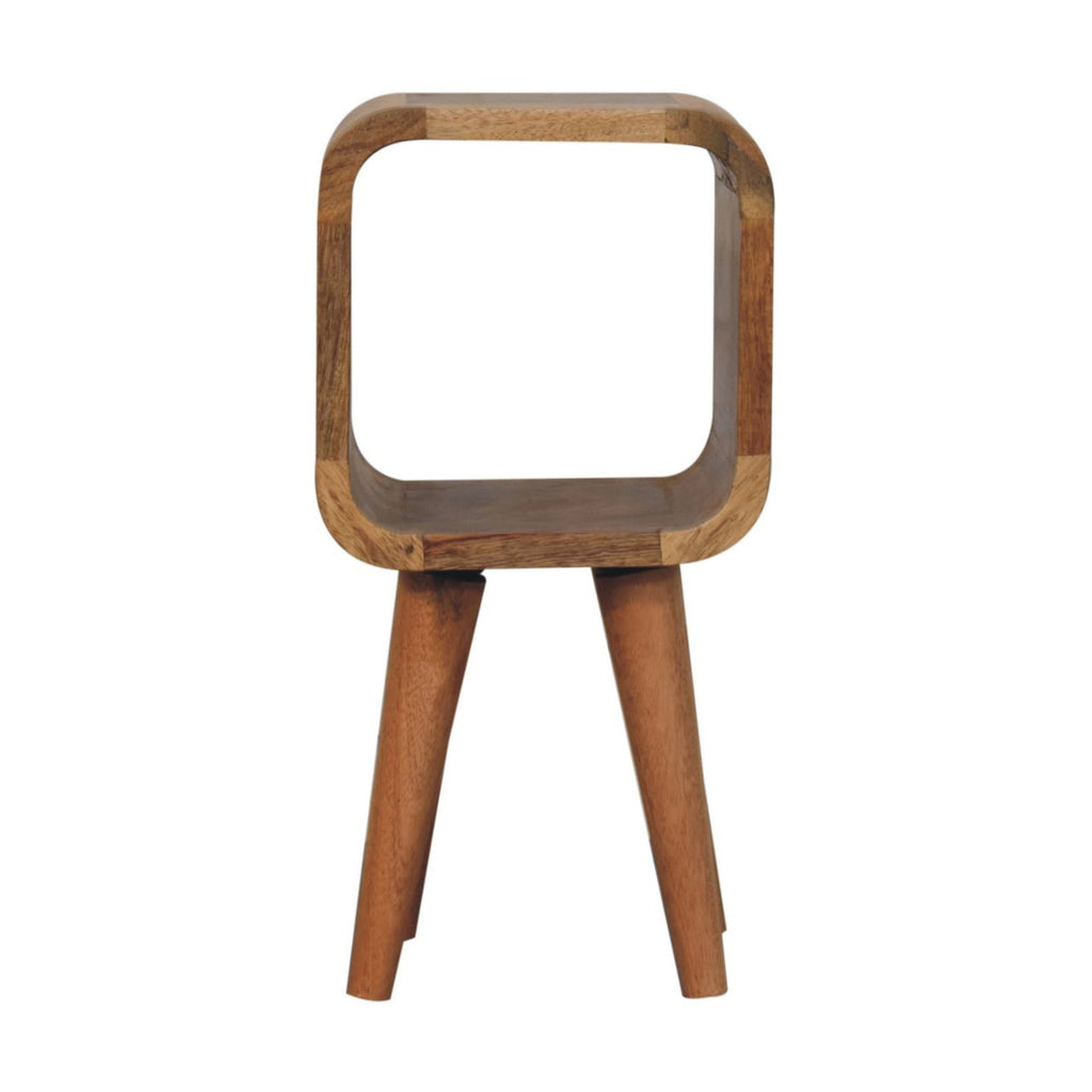 Noptieră curbată minimalistă finisaj stejar extra mini