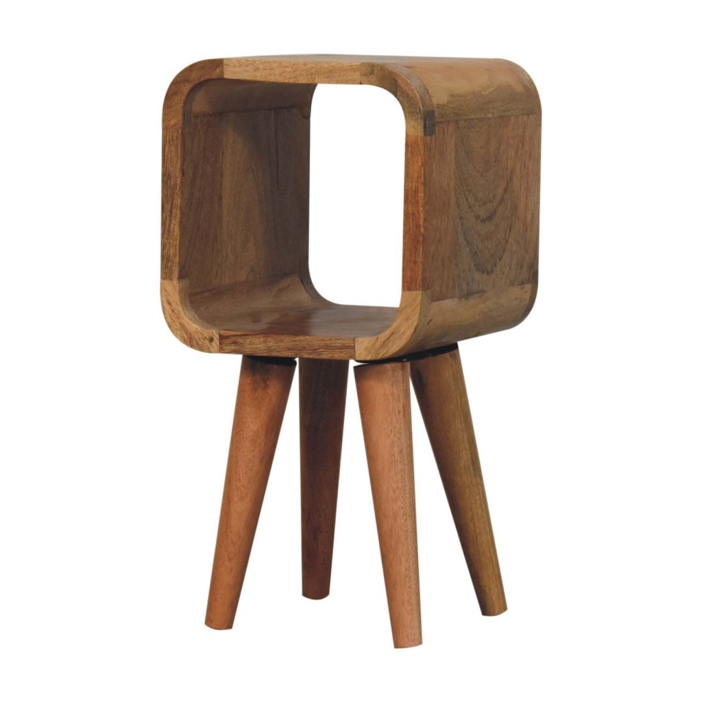 Noptieră curbată minimalistă finisaj stejar extra mini