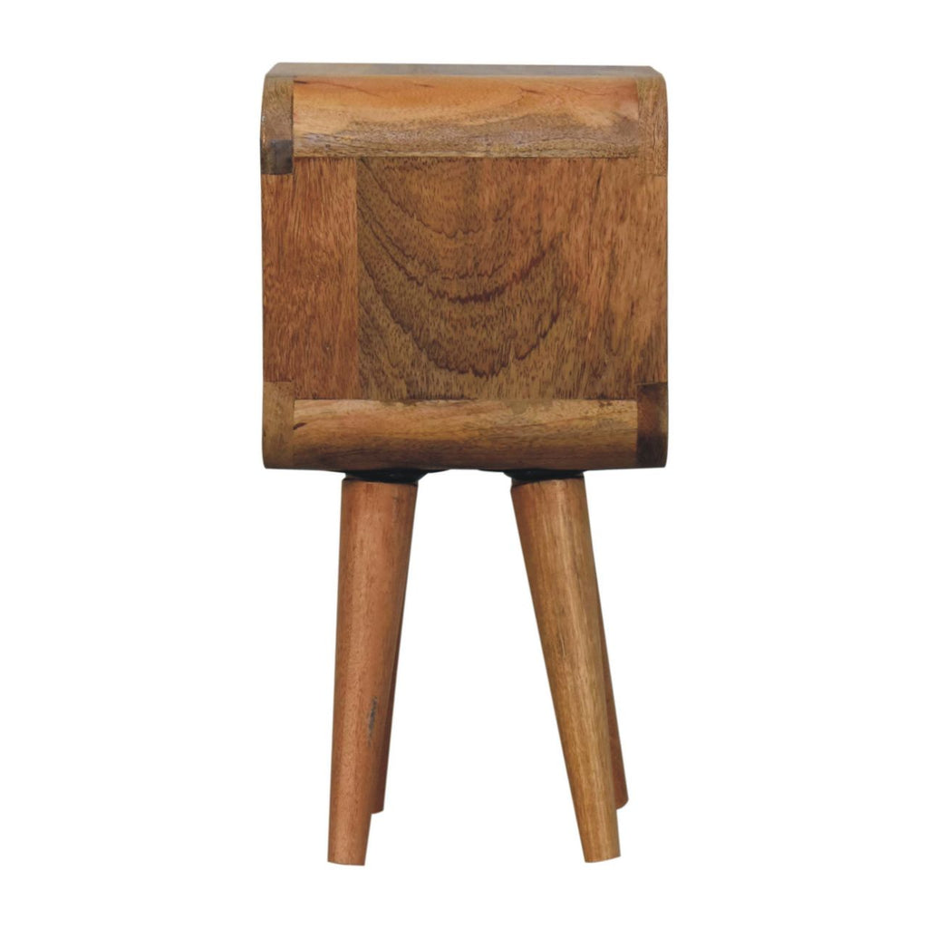 Noptieră curbată minimalistă finisaj stejar extra mini