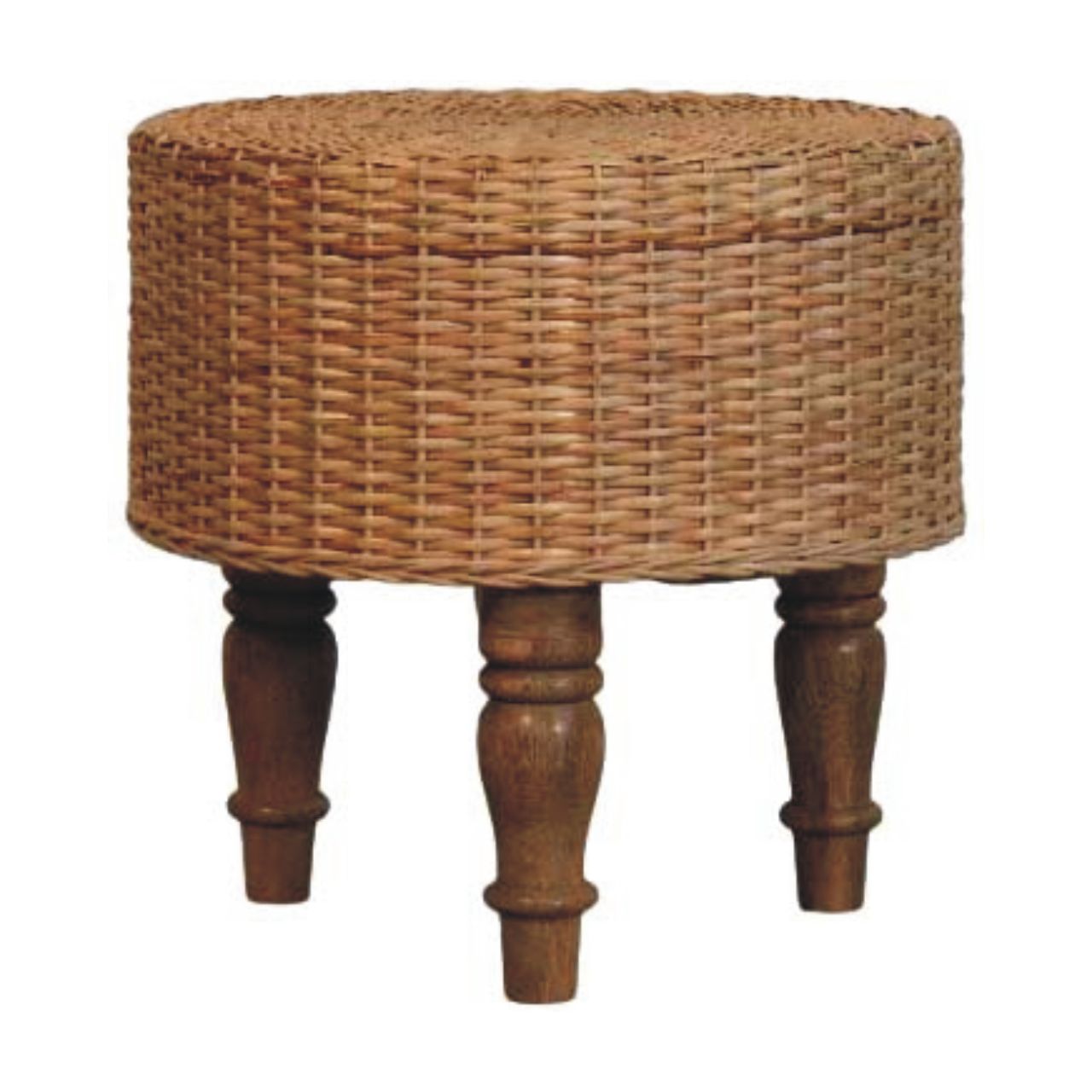 Taburet Regency cu front împletit cu margini rotunjite stil Regency