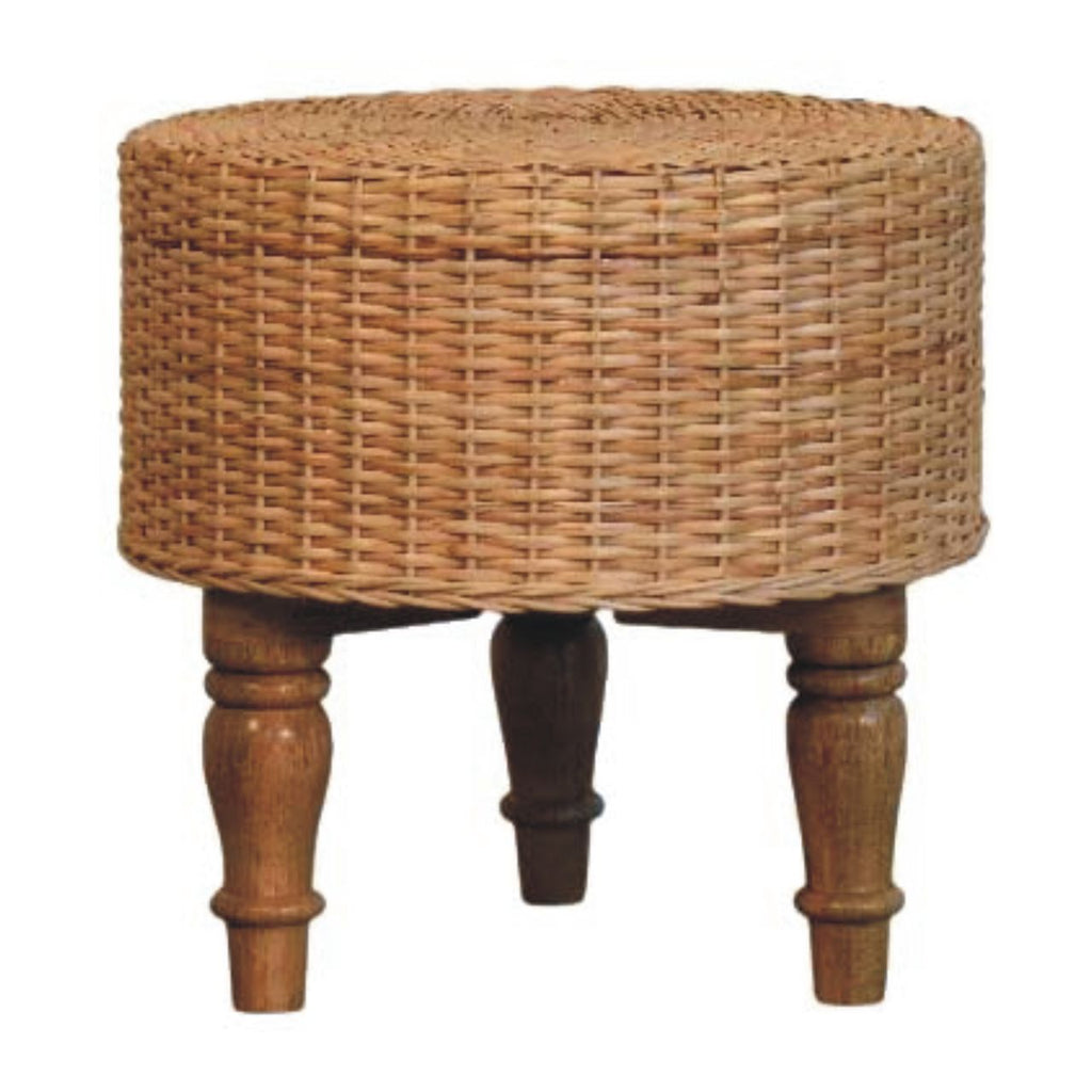 Taburet Regency cu front împletit cu margini rotunjite stil Regency