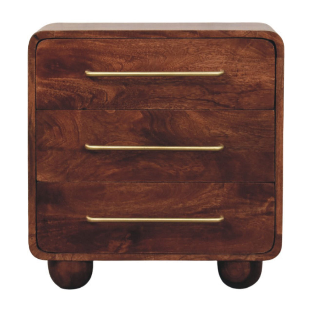 Comodă cu sertare cu 3 sertare cu margini rotunjite