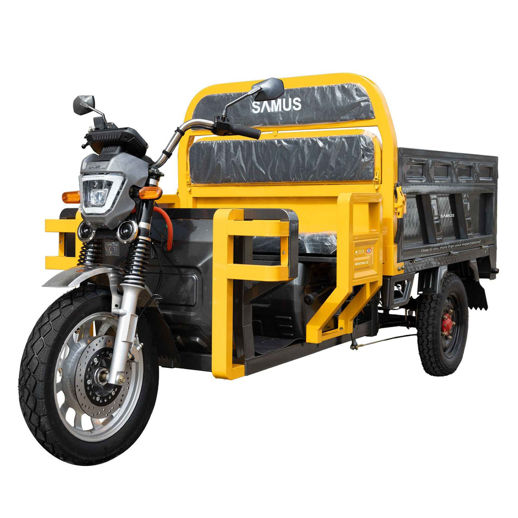 Triciclu electric cargo Samus Houston Silver, Red, Yellow Dark Silver, Blue fara permis