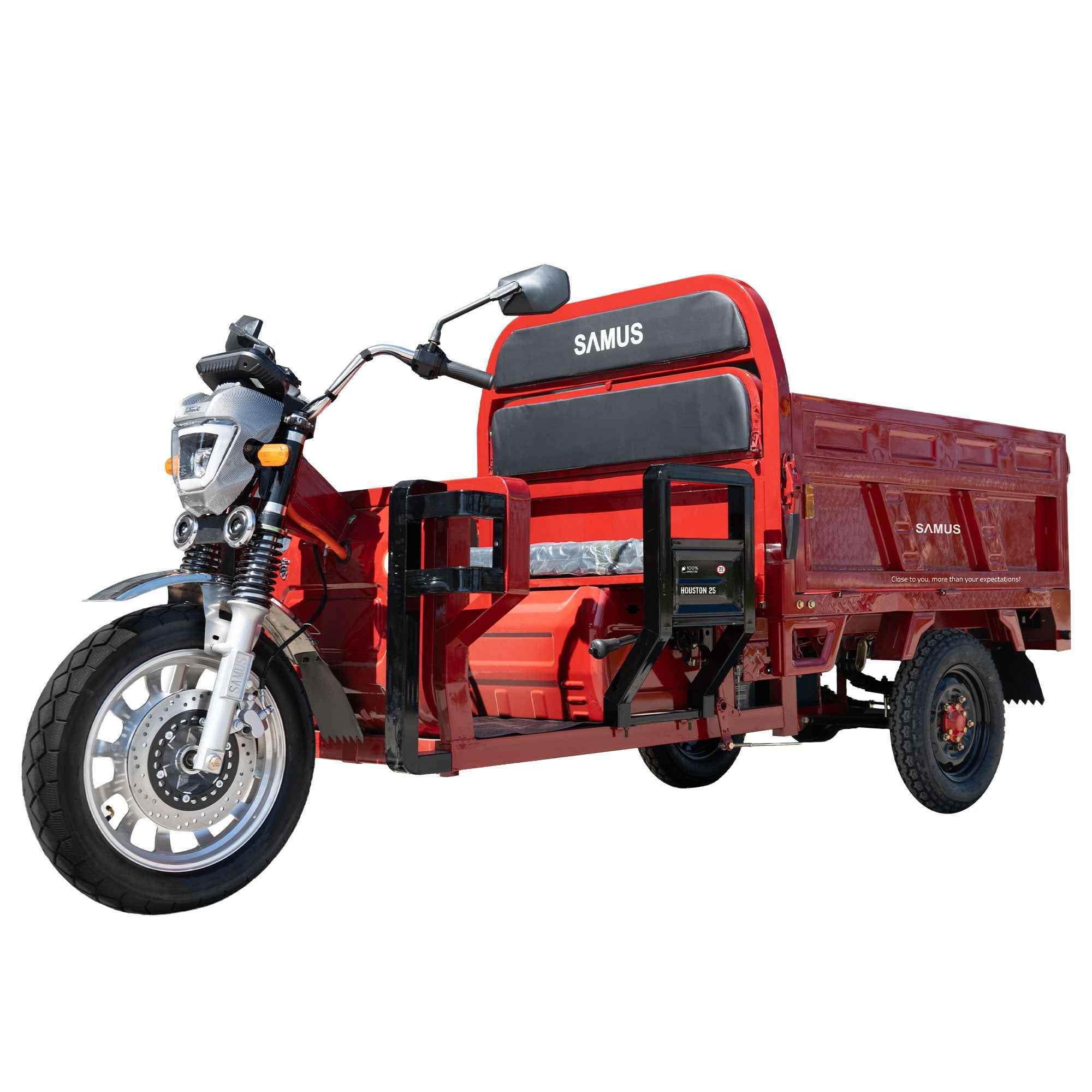 Triciclu electric cargo Samus Houston Silver, Red, Yellow Dark Silver, Blue fara permis