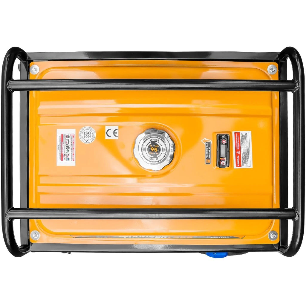 Generator 7.5 kW AgroPro THUNDER 7500 benzina GPL pornire electrica telecomanda rezervor 25 L monofazat Euro 5 sistem transport cu roti si manere permite automatizare ATS