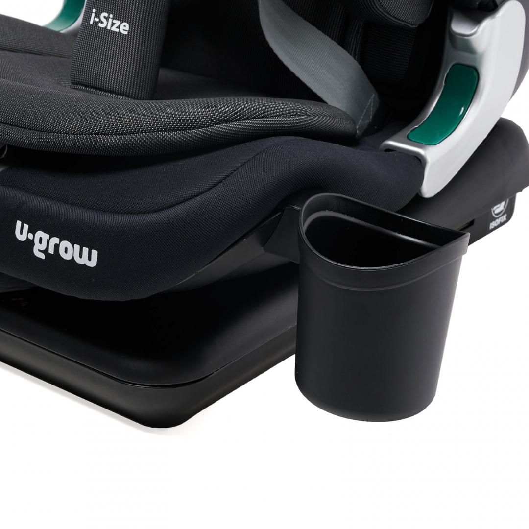 Scaun auto I-size U-Grow Goldfix Plus, isofix, 76-150 cm (9-36 kg), boxa bluetooth , negru