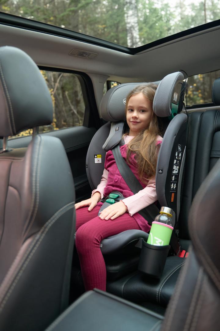 Scaun auto I-size U-Grow Goldfix Plus, isofix, 76-150 cm (9-36 kg), boxa bluetooth, gri