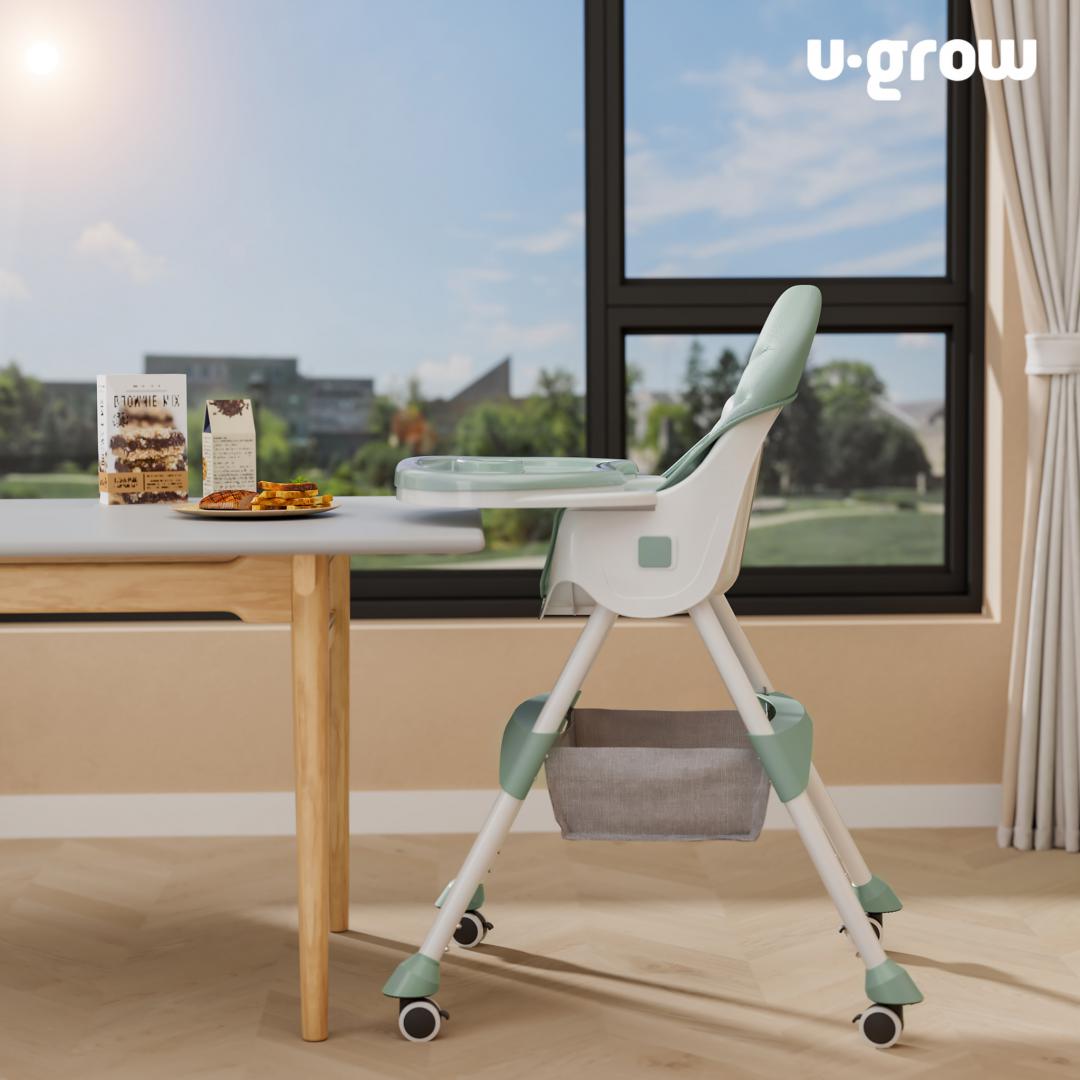 Scaun de masa 2 in 1, pliabil, verde, U-Grow