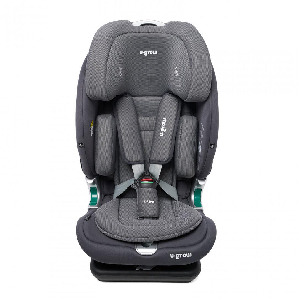 Scaun auto I-size U-Grow Goldfix Plus, isofix, 76-150 cm (9-36 kg), boxa bluetooth, gri