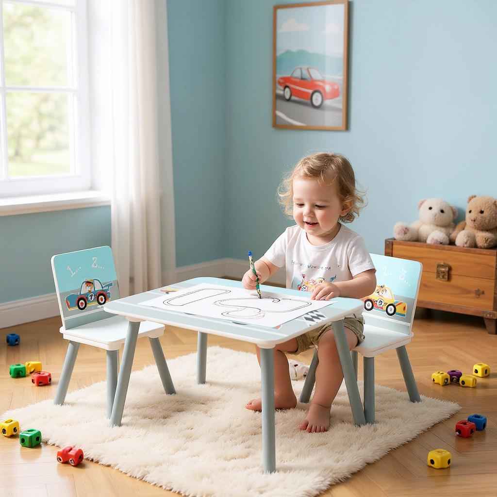 Set 2 scaune +birou Cars, U-Grow