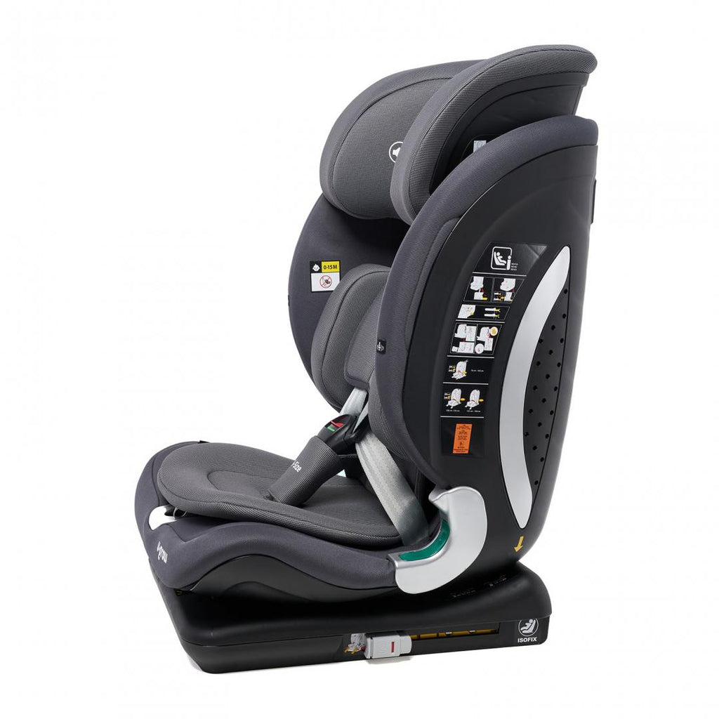 Scaun auto I-size U-Grow Goldfix Plus, isofix, 76-150 cm (9-36 kg), boxa bluetooth, gri