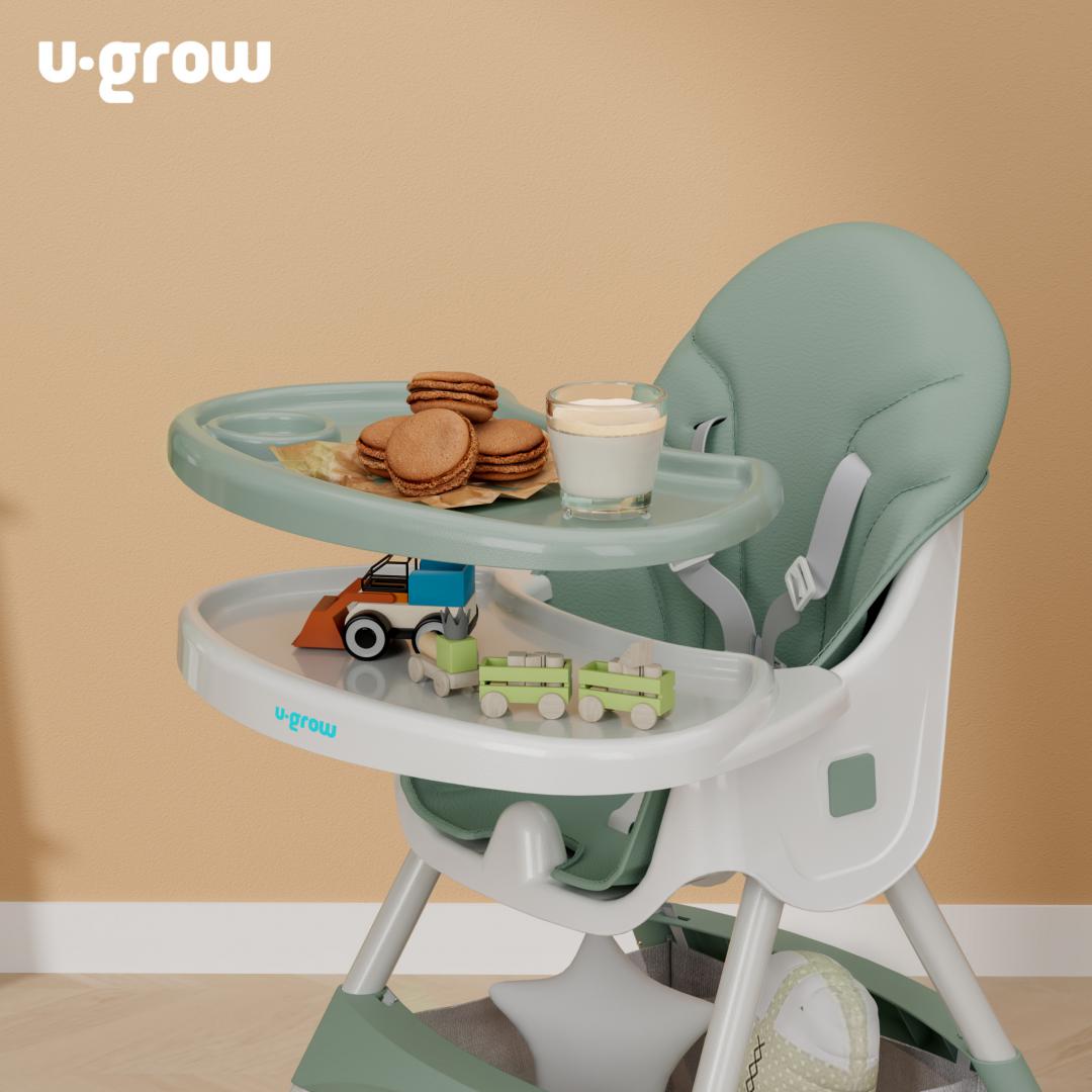 Scaun de masa 2 in 1, pliabil, verde, U-Grow