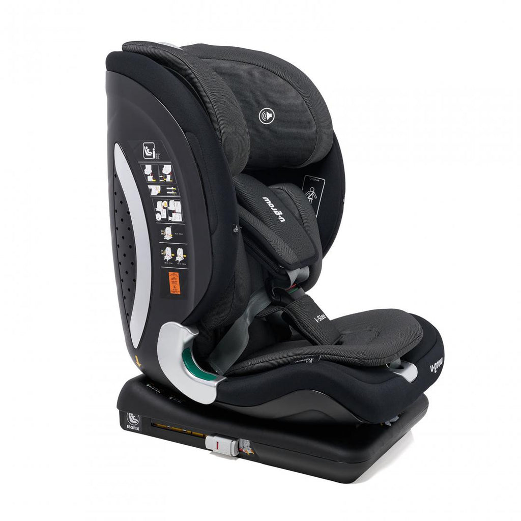 Scaun auto I-size U-Grow Goldfix Plus, isofix, 76-150 cm (9-36 kg), boxa bluetooth , negru