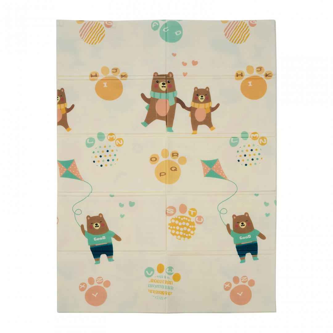 Covor de joaca pentru copii U-Grow, din spuma, pliabil, 2 fete, impermeabil, izolant, 120 x 180 x 1 cm, alfabet