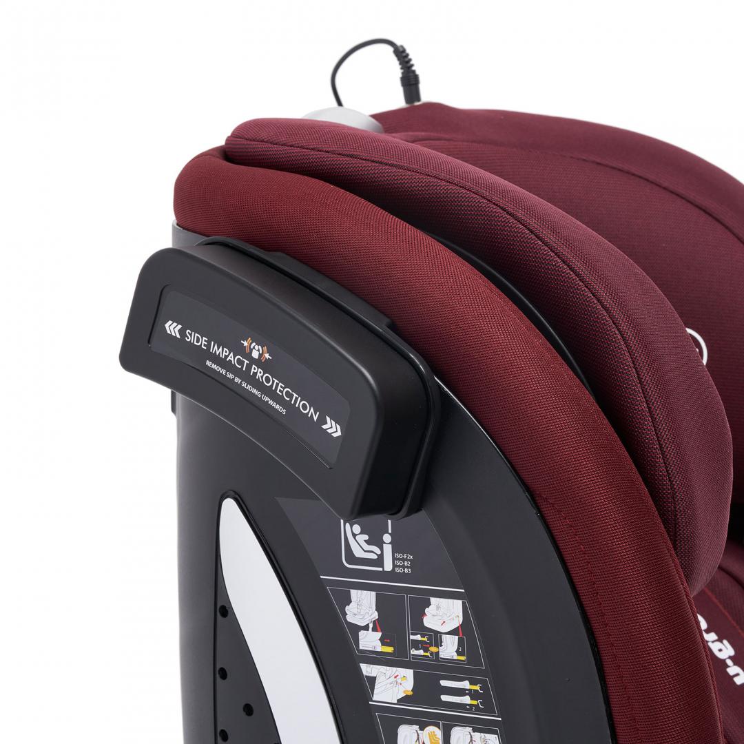 Scaun auto I-size U-Grow Goldfix Plus, isofix, 76-150 cm (9-36 kg), boxa bluetooth, rosu