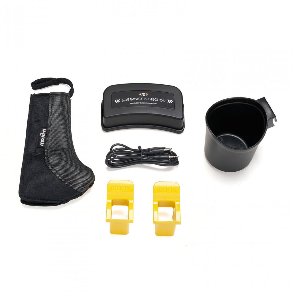 Scaun auto I-size U-Grow Goldfix Plus, isofix, 76-150 cm (9-36 kg), boxa bluetooth , negru