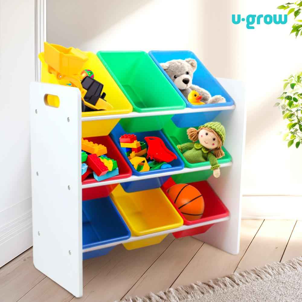 Raft depozitare jucarii cu 9 cosuri multicolore, U-Grow