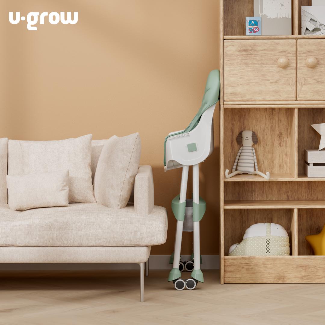 Scaun de masa 2 in 1, pliabil, verde, U-Grow
