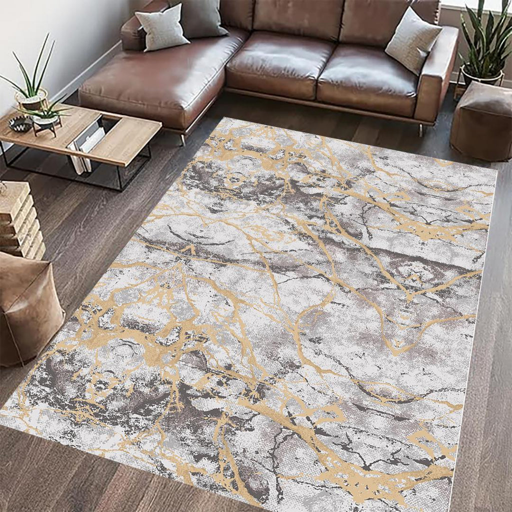Covor printat, HAGA 160x230 cm, lavabil cu spate antialunecare, inaltime fir 3mm