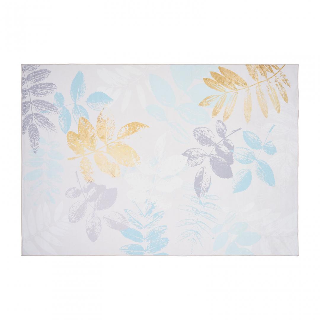 Covor printat, LEAFS 160x230 cm, lavabil cu spate antialunecare, inaltime fir 3mm