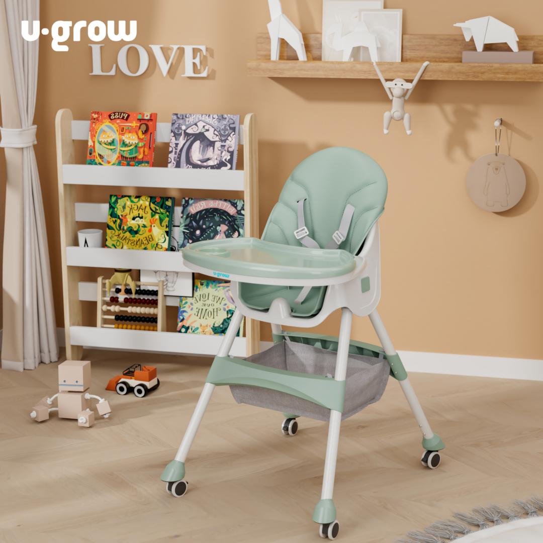Scaun de masa 2 in 1, pliabil, verde, U-Grow