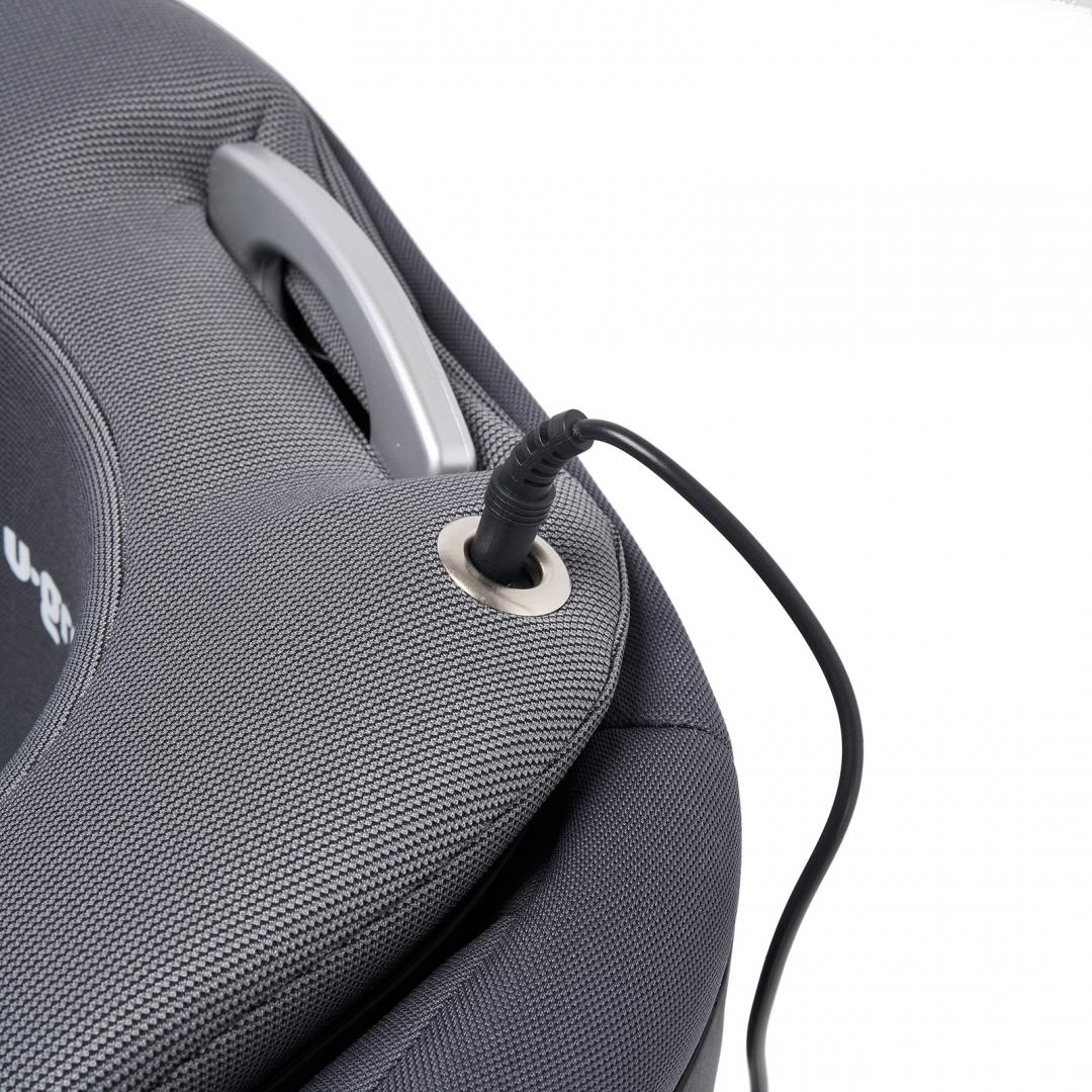 Scaun auto I-size U-Grow Goldfix Plus, isofix, 76-150 cm (9-36 kg), boxa bluetooth, gri