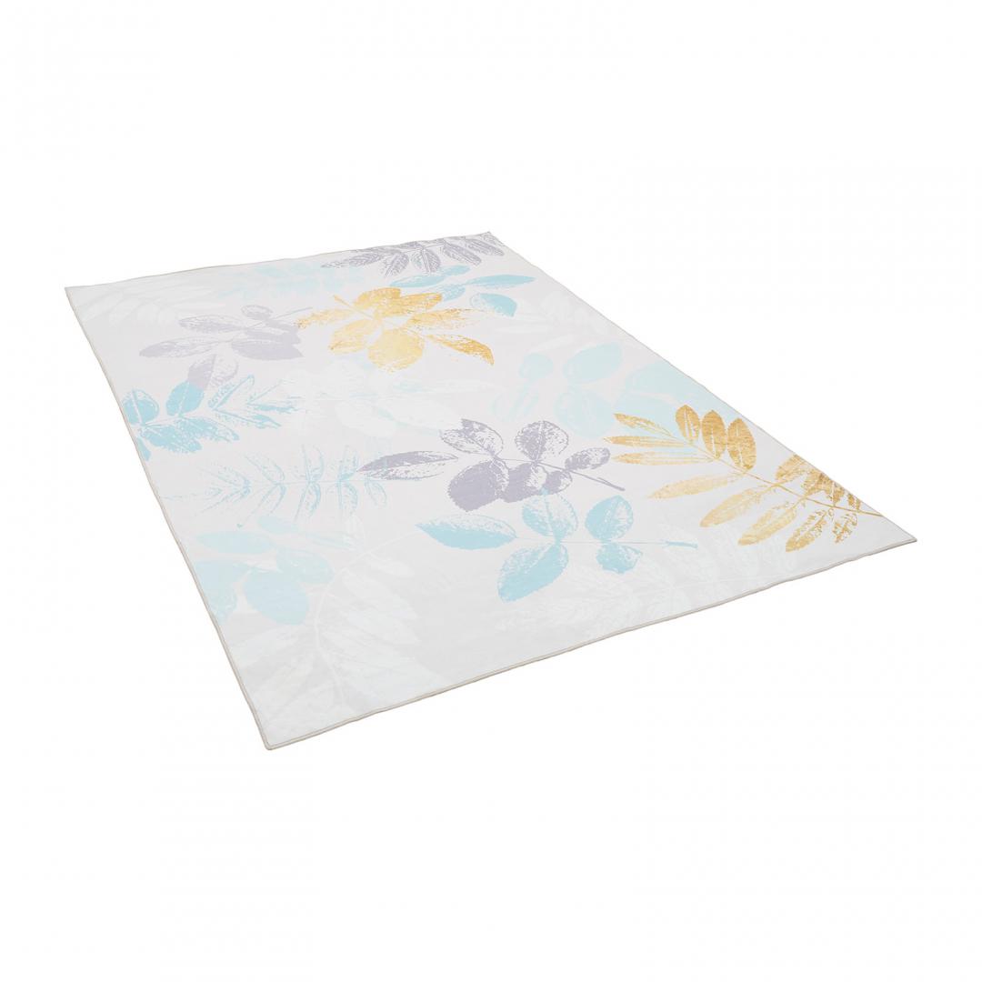 Covor printat, LEAFS 160x230 cm, lavabil cu spate antialunecare, inaltime fir 3mm