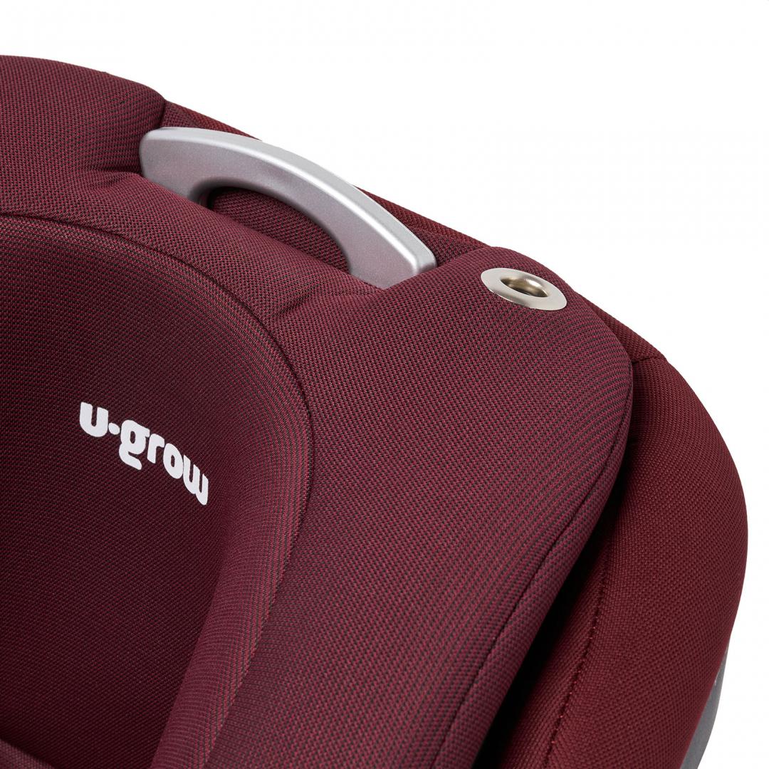 Scaun auto I-size U-Grow Goldfix Plus, isofix, 76-150 cm (9-36 kg), boxa bluetooth, rosu