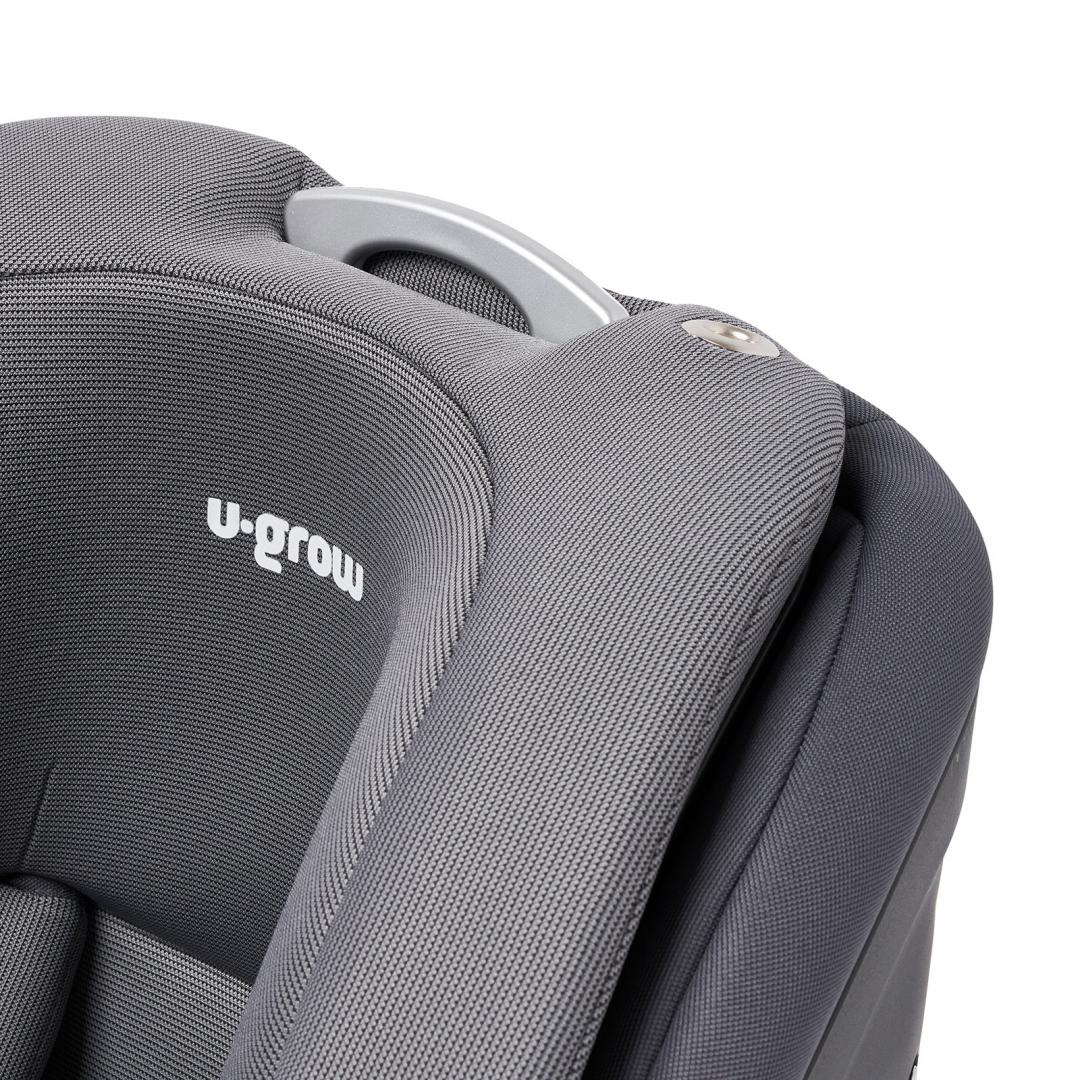 Scaun auto I-size U-Grow Goldfix Plus, isofix, 76-150 cm (9-36 kg), boxa bluetooth, gri