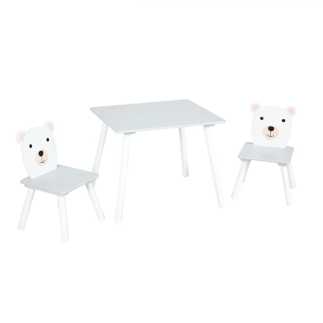 Set masuta si 2 scaune, cu spatiu de activitati, Bear, U-Grow