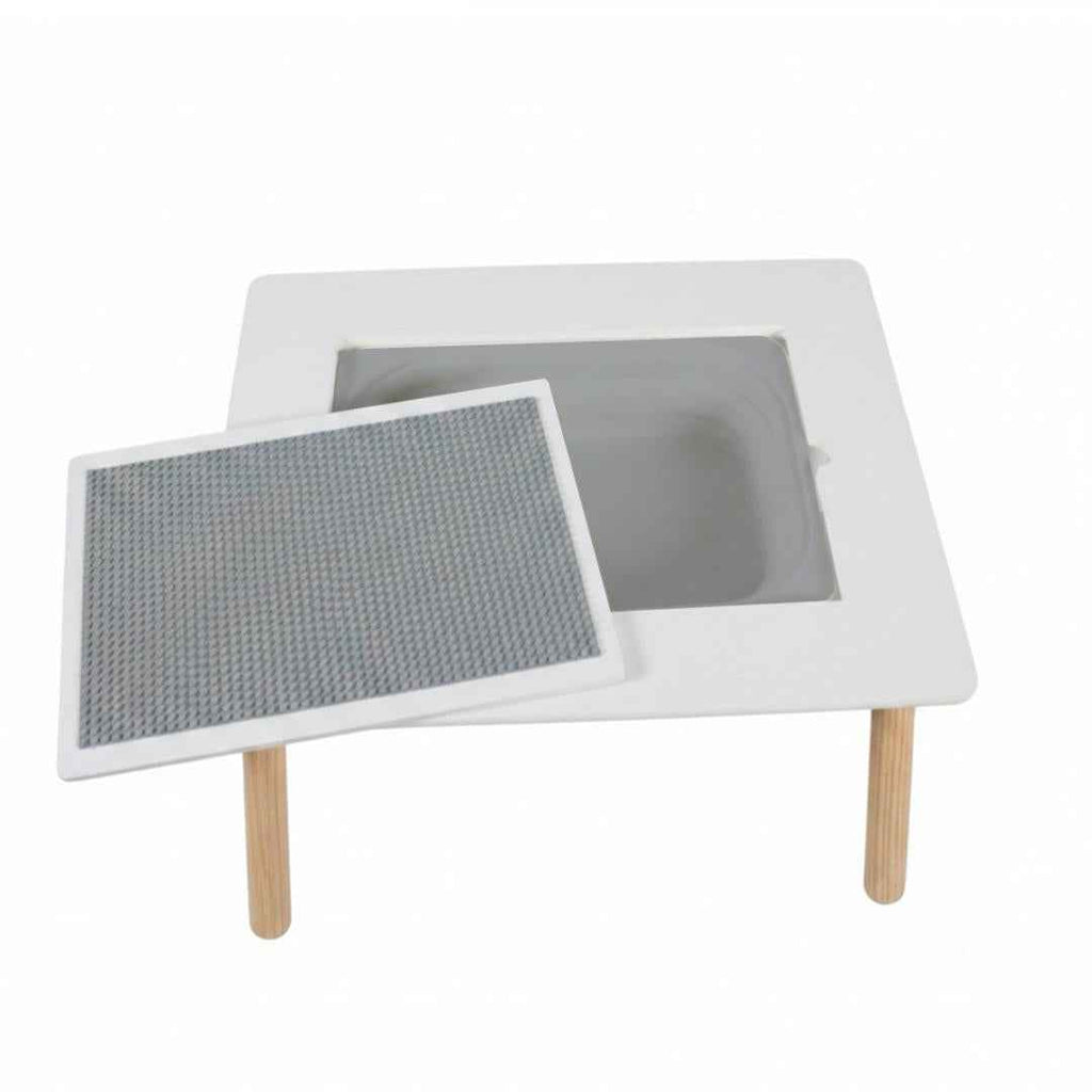 Set masuta si 2 scaune, cu spatiu de activitati, Bear, U-Grow