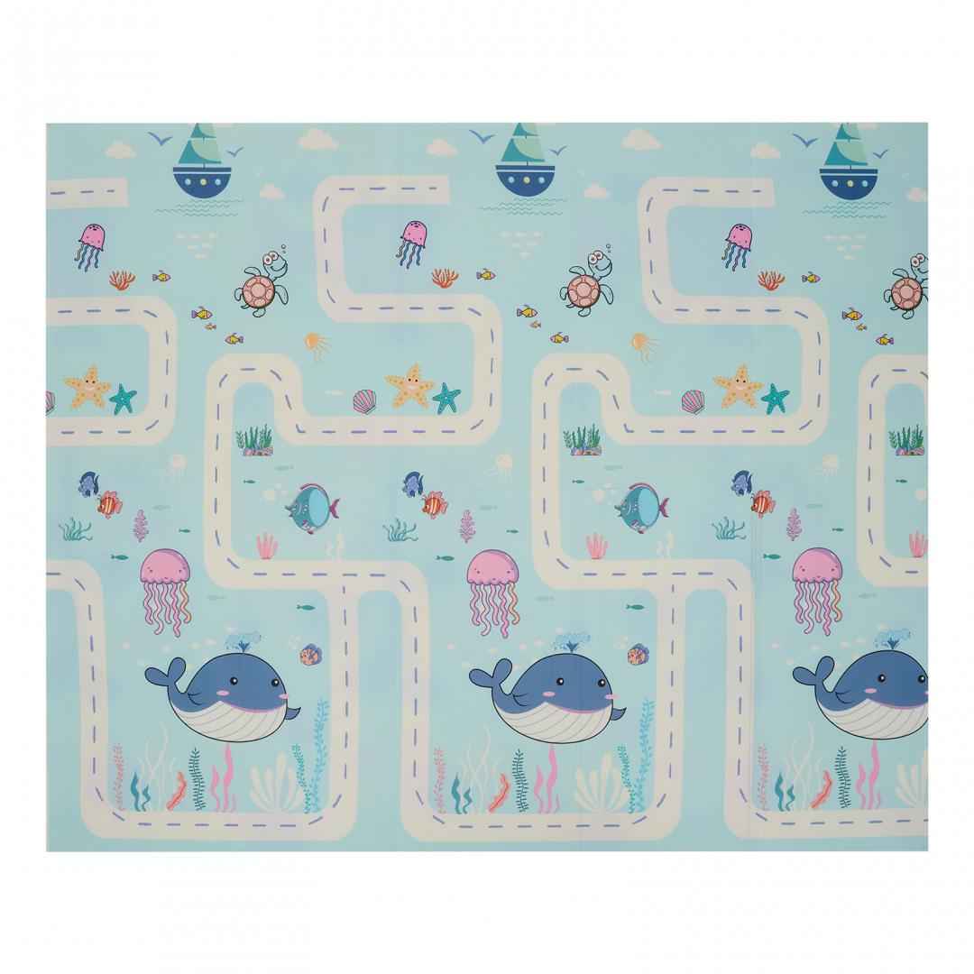 Covor de joaca pentru copii U-Grow, din spuma, pliabil, 2 fete, impermeabil, izolant, 180 x 200 x 1 cm