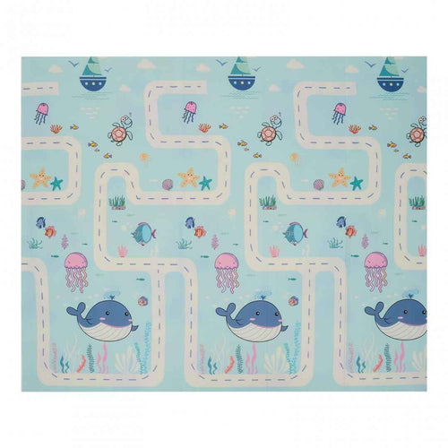 Covor de joaca pentru copii U-Grow, din spuma, pliabil, 2 fete, impermeabil, izolant, 180 x 200 x 1 cm