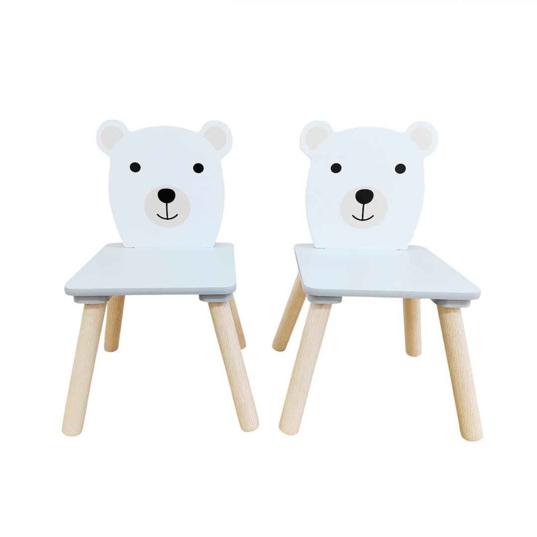 Set masuta si 2 scaune, cu spatiu de activitati, Bear, U-Grow
