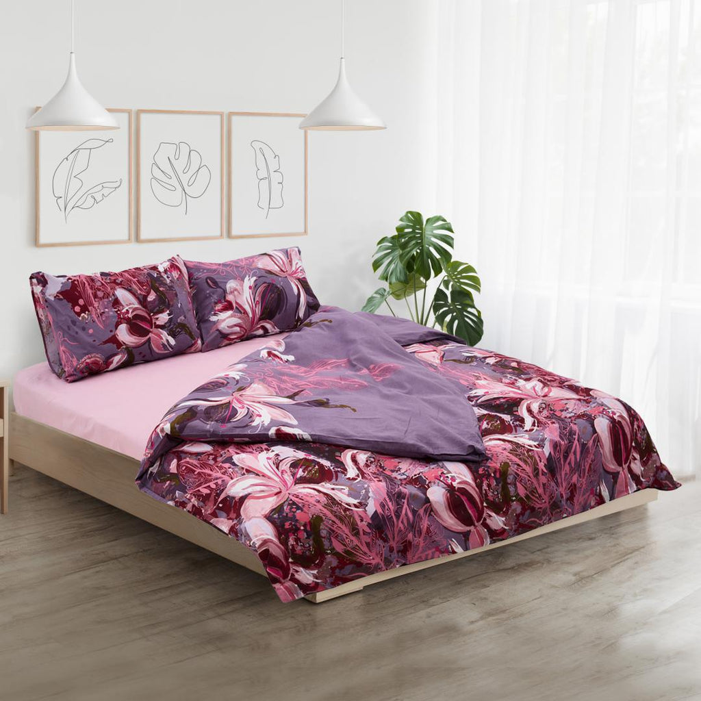 Lenjerie kingsize bumbac,132 TC,Magnolia