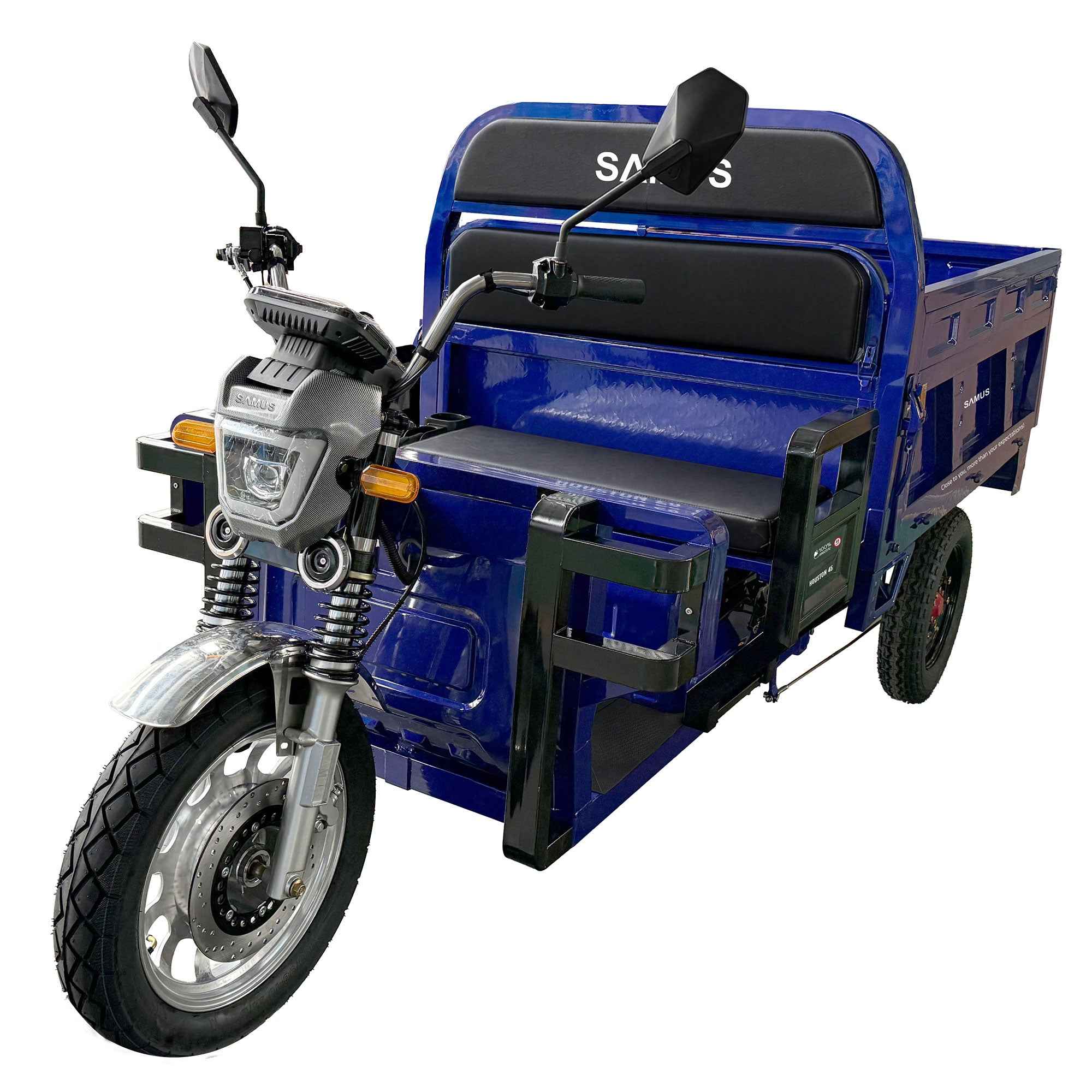 Triciclu electric cargo Samus Houston Silver, Blue 45km/h, cu permis