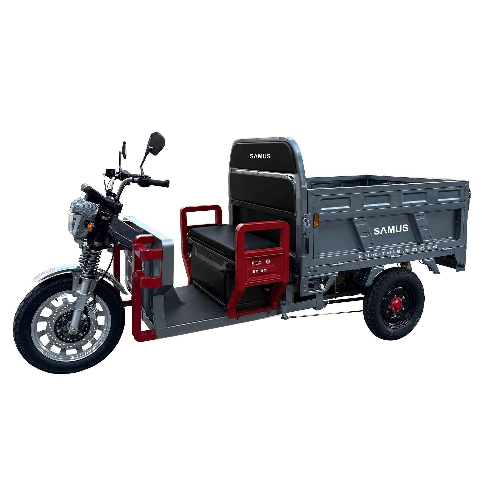 Triciclu electric cargo Samus Houston Silver, Blue 45km/h, cu permis
